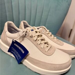 Birkenstock Women’s Beige and White Sneakers NWT size 39 / 8